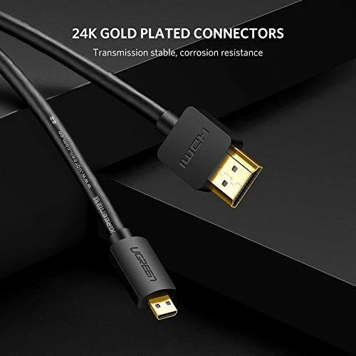 Kabllo Micro HDMI në HDMI Ugreen 30104 3 m 4K me Ethernet, e zezë
