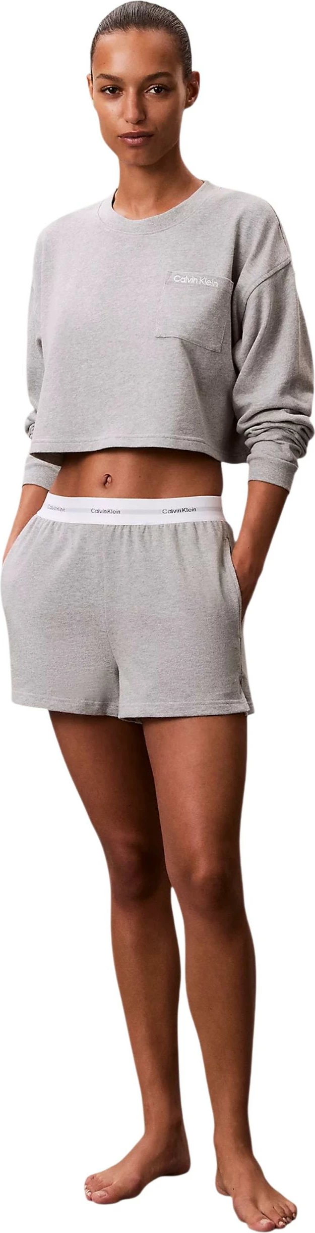 Set pizhamash për femra Calvin Klein Underwear LV00QS7517, gri [Madhësia: M]