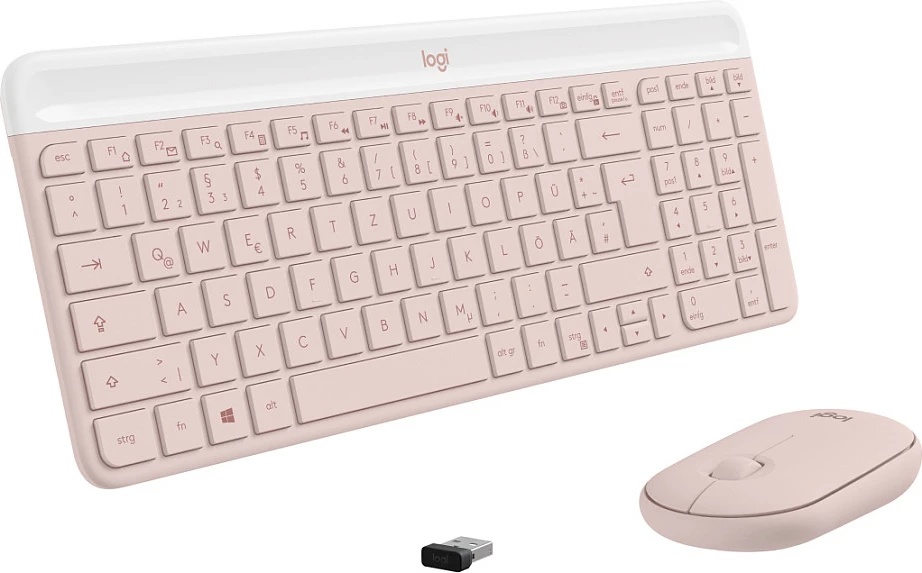 Tastierë me maus wireless Logitech MK470 Slim Combo, QWERTZ, rozë