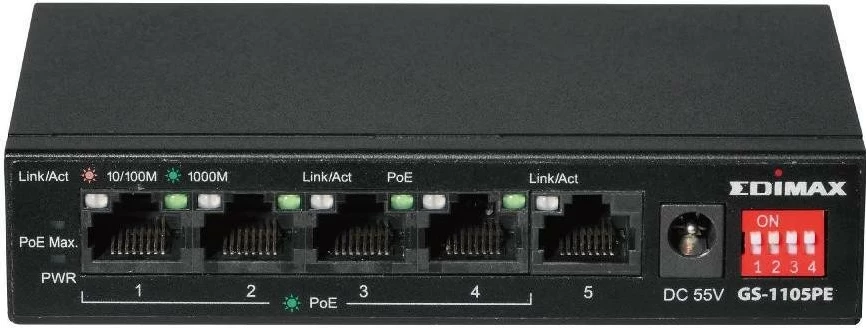 Switch Edimax GS-1105PE, 5 porta, PoE