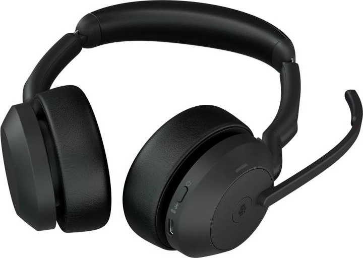 Kufje stereo me mikrofon, Jabra Evolve2 55 MS (25599-999-899), wireless 30m, kabllo 1m, e zezë