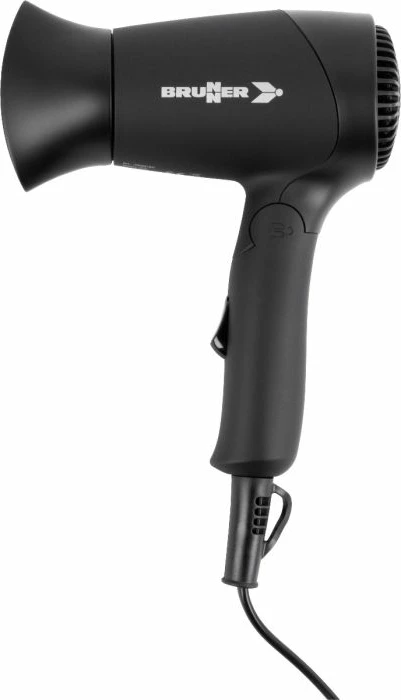 Tharëse flokësh udhëtimi BRUNNER Monsun 7202818N, 12V 120W, e palosshme, me prizë çakmaku, e zezë, me çantë