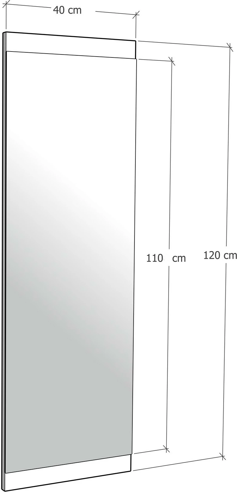 Pasqyrë Hanah Home, dekorative, ngjyrë e zezë, 40x120cm