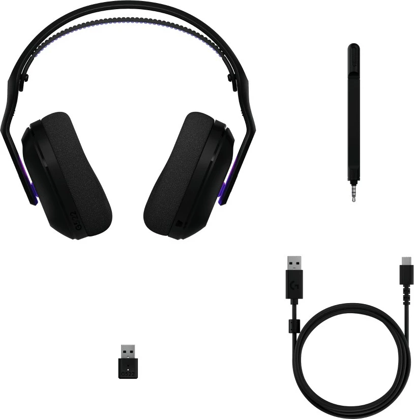 Kufje gaming Logitech VOSS CDM, wireless, Bluetooth 5.3, 1500 mAh, me ndriçim, e zezë