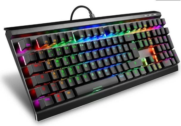 Tastierë mekanike Sharkoon SKILLER SGK40, RGB LED, Full-size, E zezë