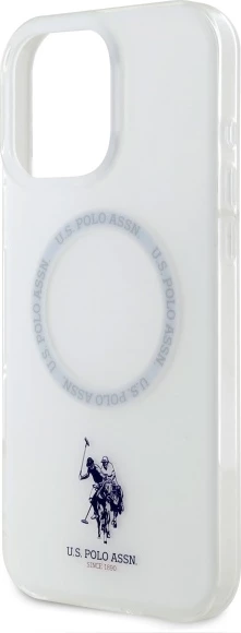 Mbështjellës U.S. Polo Assn. IML Ring MagSafe për iPhone 16 Pro Max, Bardhë