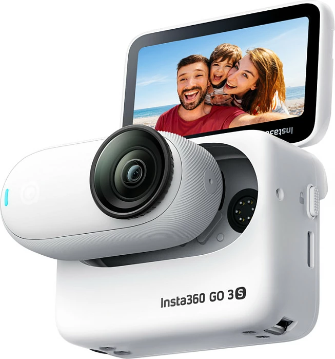 Kamerë aksioni Insta360 GO 3S, 64GB, 4K Ultra HD, Wi‑Fi, Bluetooth, IPX8, Arctic White