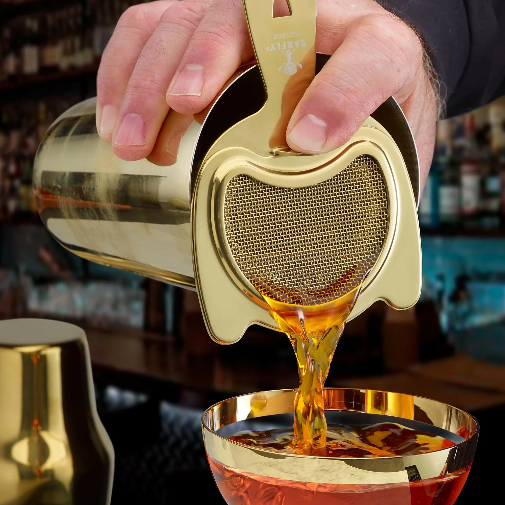 Lugë bari klasike, BarFly, 400 mm, e veshur me ar, ngjyrë ari