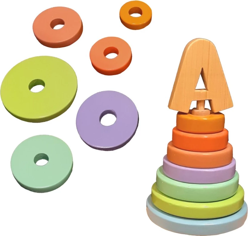 Lodër druri për fëmijë të vegjël, pastel, Skye Decor