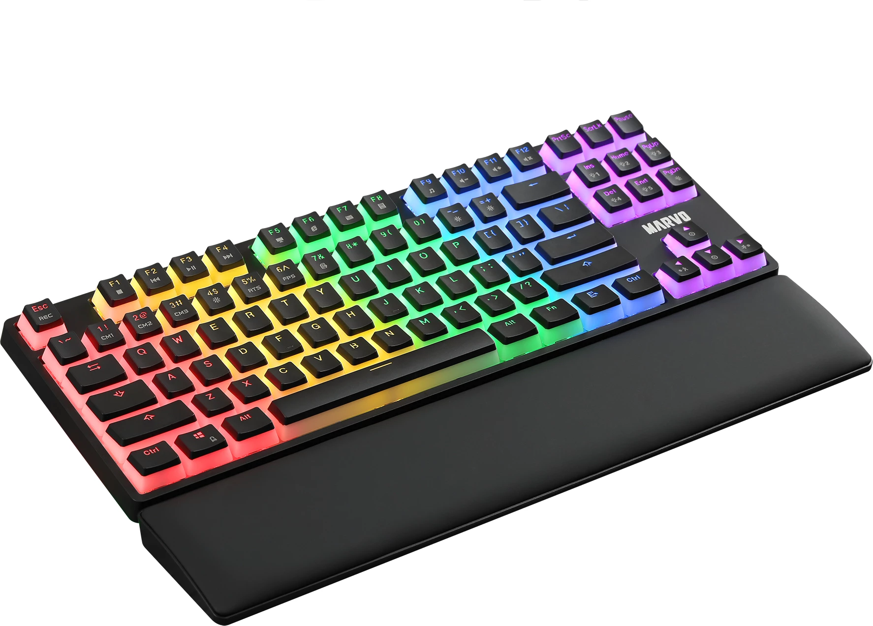 Tastierë mekanike gaming Marvo KG946, switcha të kuq, RGB, me kabllo, TKL, e zezë