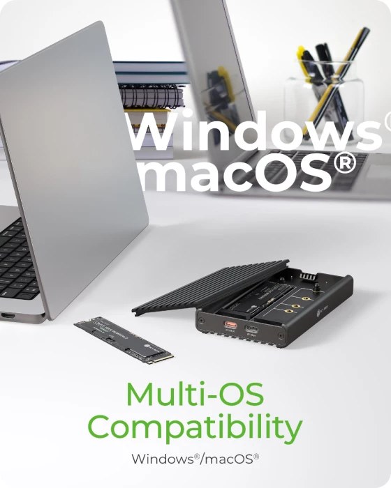 Kasë për 2x SSD M.2 NVMe ICYBOX IB-2817M-C32, USB-C 3.2 Gen 2x2, e zezë