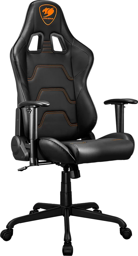 Karrige gaming COUGAR Armor Elite, mbështetëse krahu 2D, 160°, deri 120 kg, e zezë/portokalli