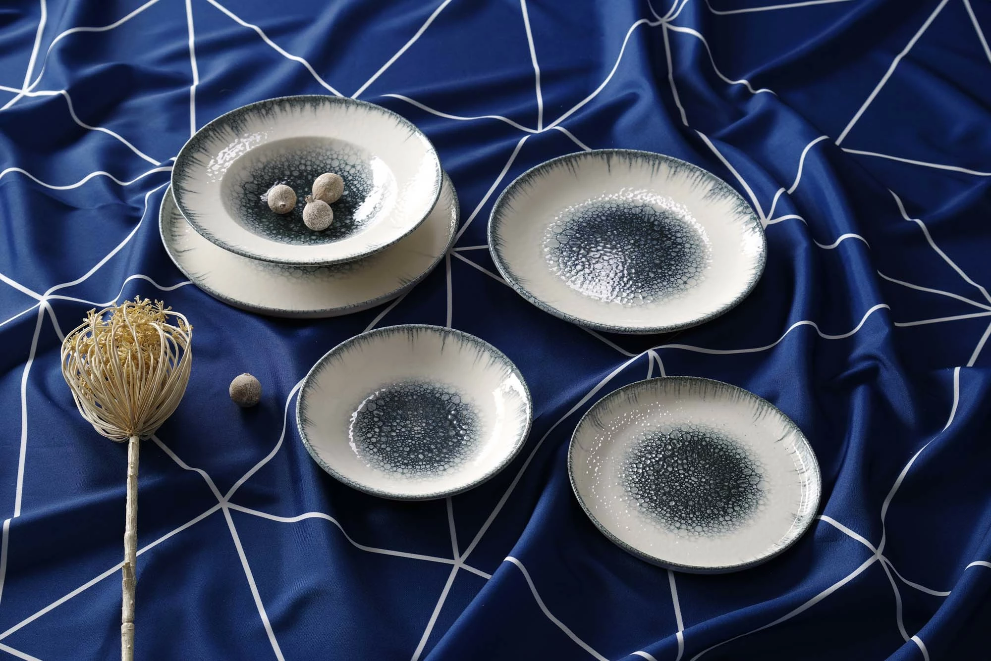 Pjatë për pasta Fine Dine Infinity Ø300 mm porcelan, gri, set 6 copë