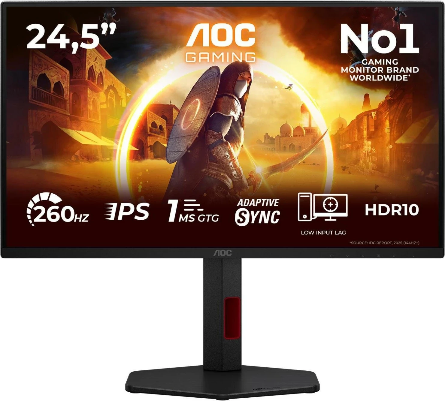 Monitor gaming AOC 25G4ZR (G4ZR), 24.5", Full HD, Fast IPS, 260Hz, HDR10, i zi