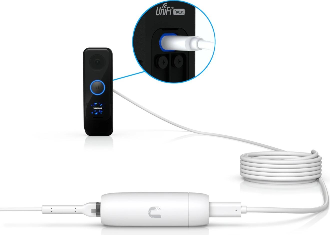 Adapter Ubiquiti UACC-ADAPTER-POE-USBC, 48 V, 5 V, 2 A, Bardhë