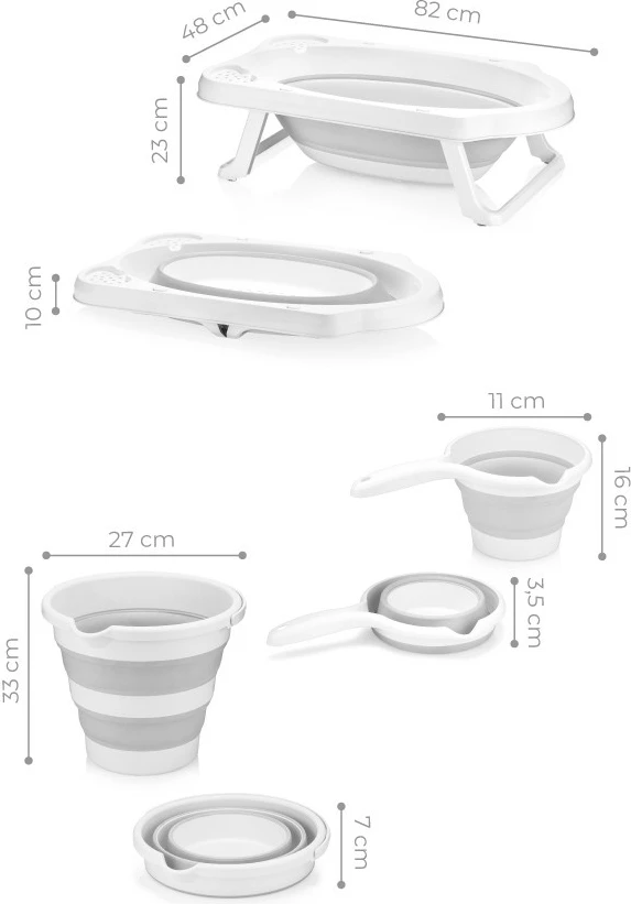 Set vaskë për bebe (3 copë), Mijölnir, Kvts1, gri