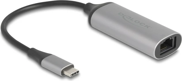 Adapter USB Type-C në RJ-45 DeLOCK 81570, 0.15m, anthracite