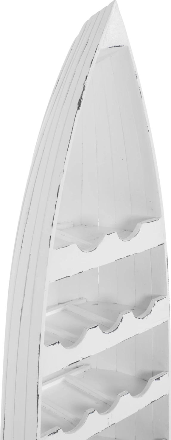 Raft vertikal për shishe, formë varke, dru mahogany, FH9495, 46x30x140H cm