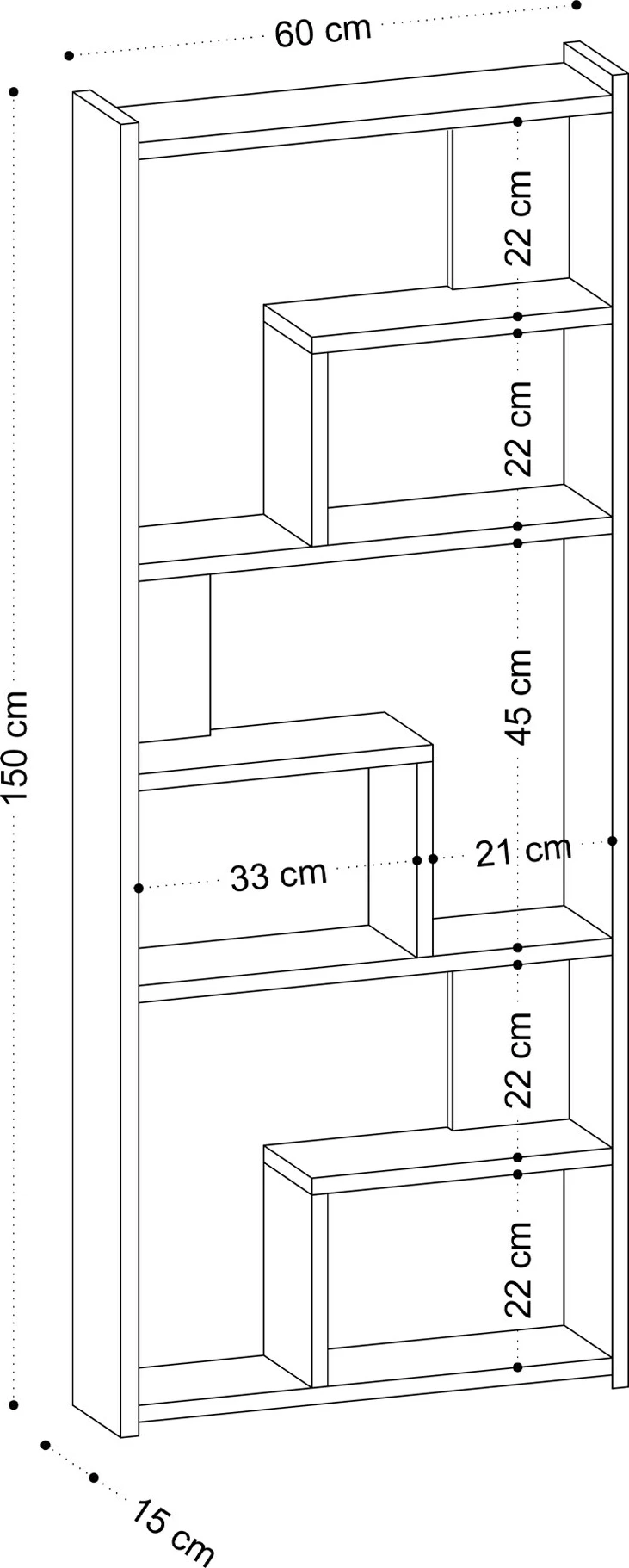 Raft librash Hanah Home, Megg, ngjyrë lisi