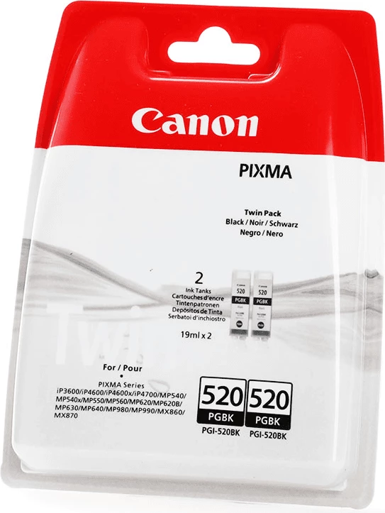 Kartush bojë, Canon PGI-520BK (2932B012), 19 ml x2, e zezë, paketë dyshe