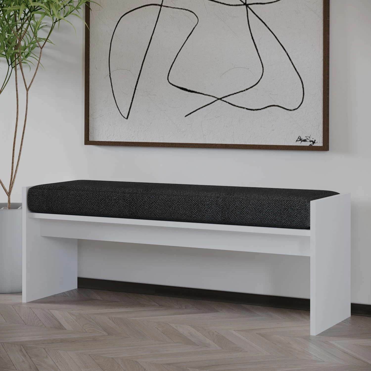 Bankë Atelier del Sofa, ngjyrë e bardhë, Pearl
