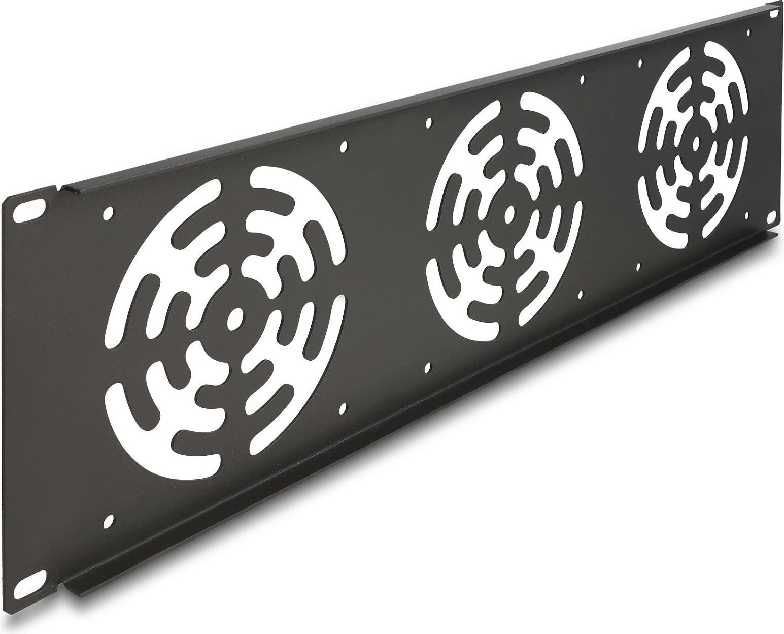 Panel për ventilatorë DeLOCK 19" 3U, për 3x 120x120 mm, metal, gri e errët
