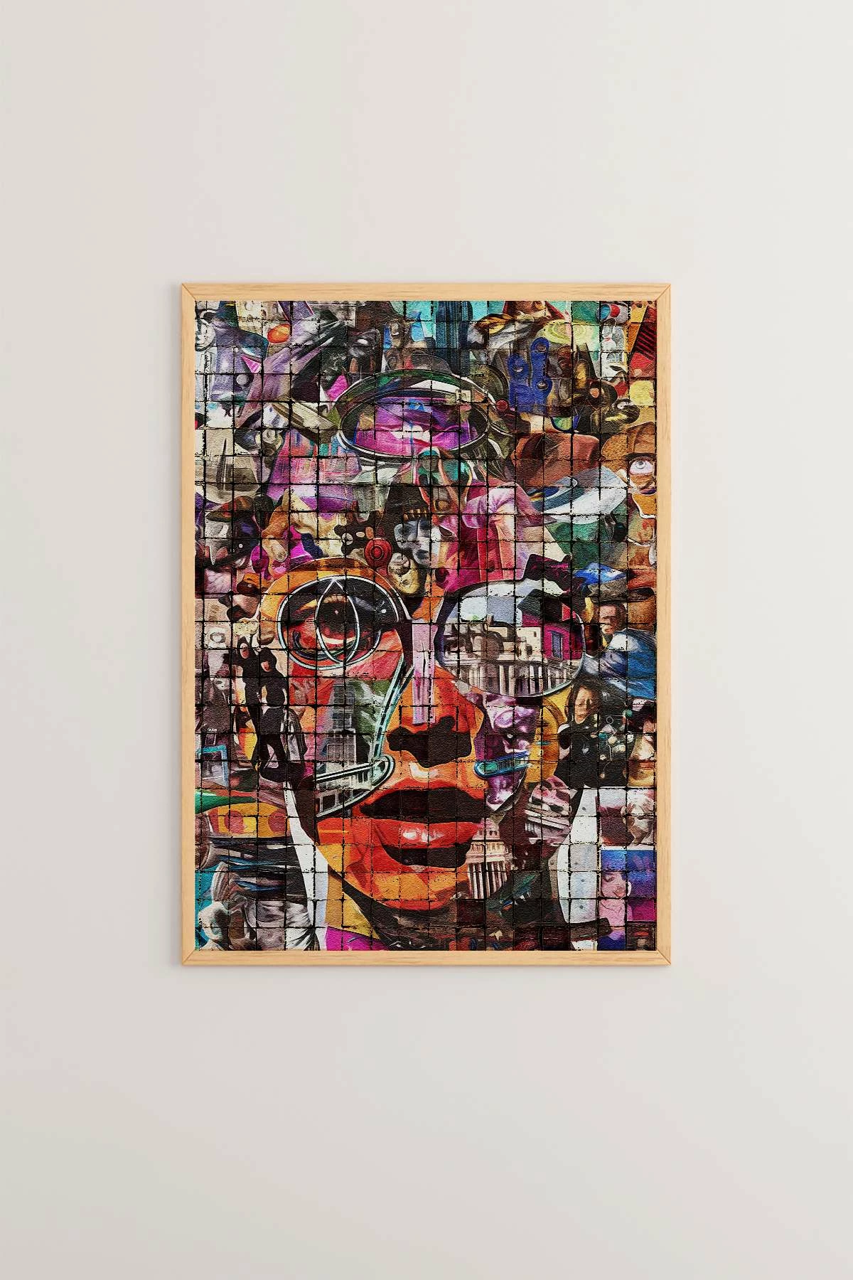 Pikturë dekorative me kornizë, shumëngjyrëshe, Popmosaic18