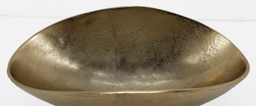 Enë dekorative FLOW BOWL, alumin, ngjyrë ari, 43x25x16cm