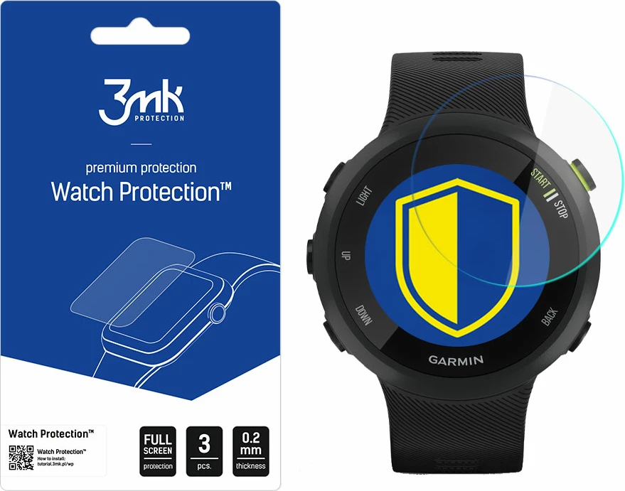 Mbrojtës ekrani për orë Garmin Forerunner 45, 3mk Protection FlexibleGlass Lite, set 3 copë