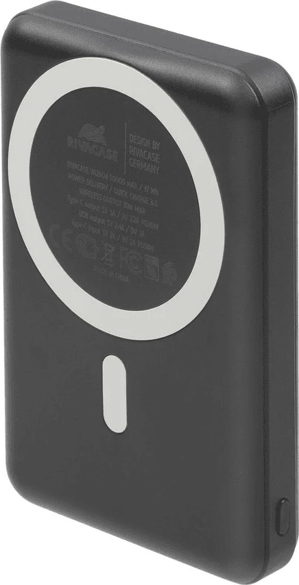 Powerbank magnetik MagSafe RIVACASE VA2604 10000mAh 20W Qi 15W me mbajtëse, e zezë