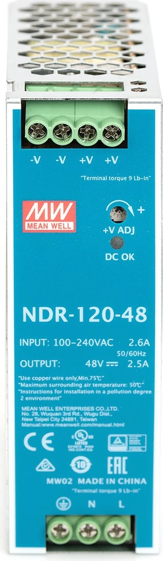 Furnizues energjie industrial Digitus 48V DC 120W kasë metalike gjelbër/argjend