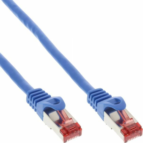 Kabllo rrjeti patchcord InLine 76430B Cat6 30m S/FTP PiMF RJ45-RJ45 250MHz PVC, kaltër