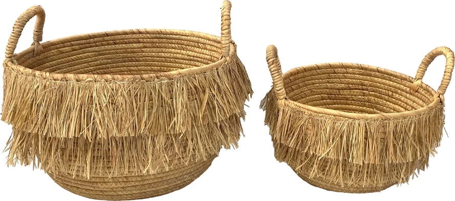 Set shporta SYROS 2 copë, 36x36x32, kashtë deti, natyrale