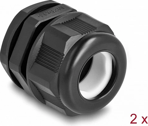Kabelgland DeLOCK M25, 13–18 mm, 2 copë, i zi