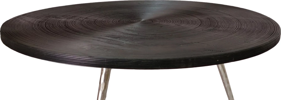 Tavolinë kafeje Zen, ngjyrë e zezë dhe argjend, 91x91x40