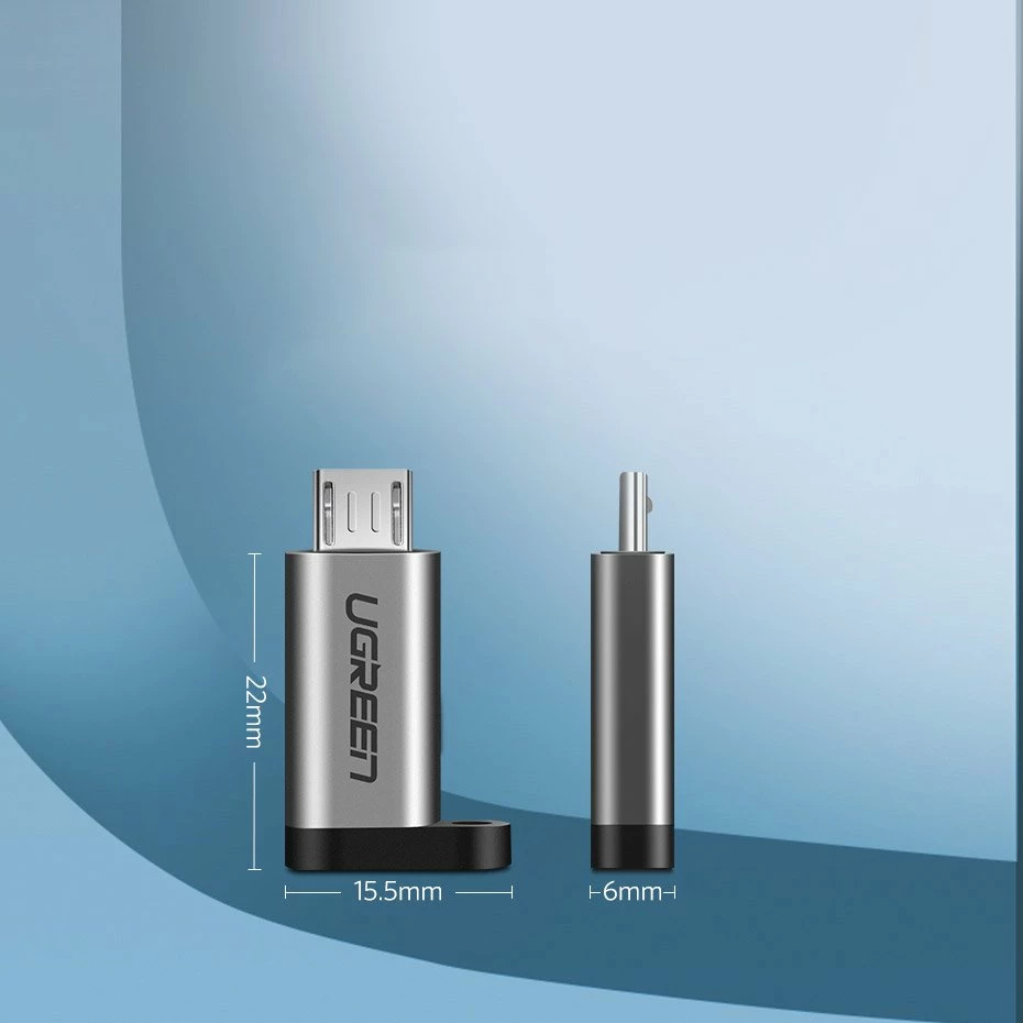 Adapter Ugreen USB Type C në micro USB 50590, Gri