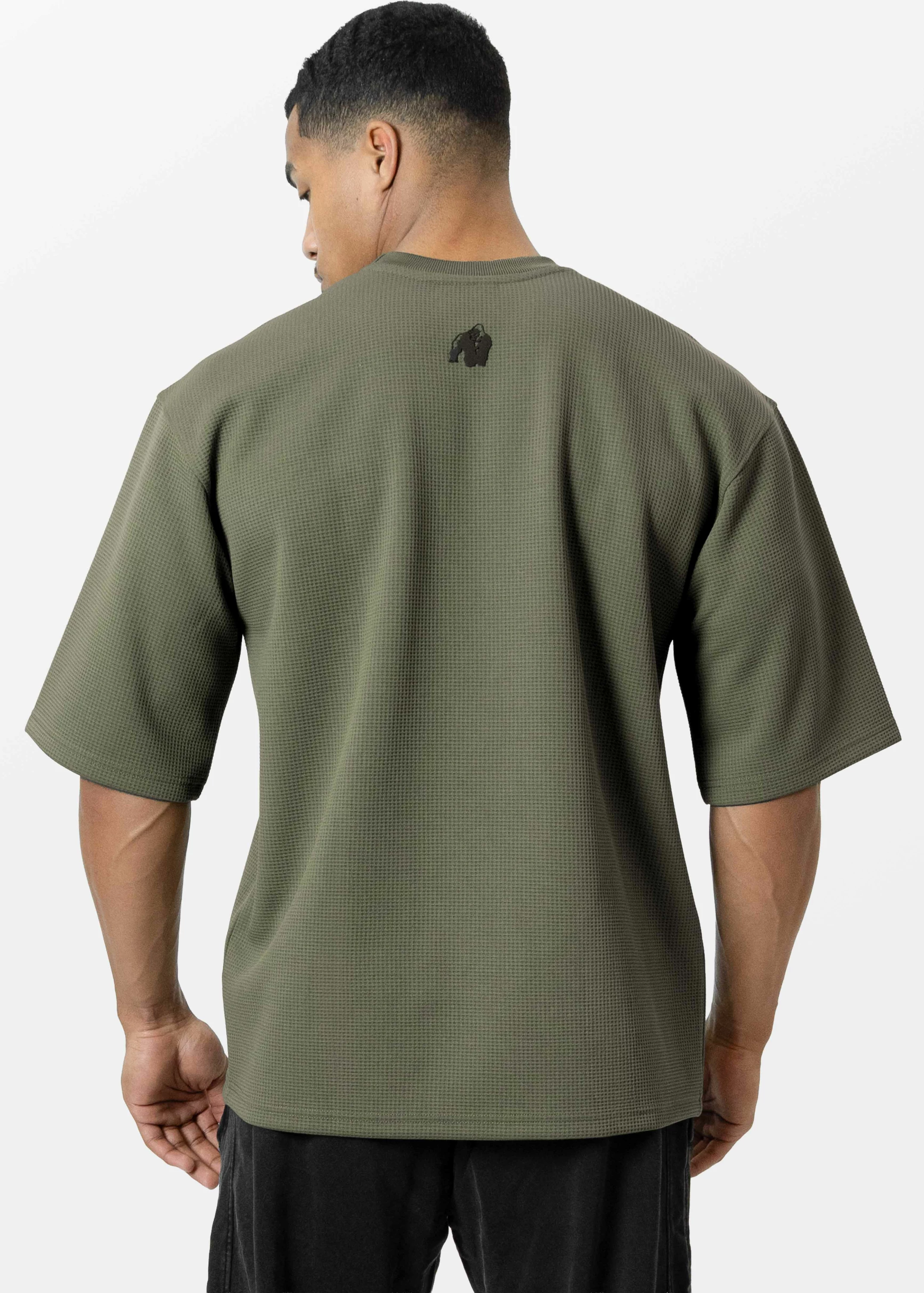 Idaho Oversized Waffle T-Shirt - Army Green [Madhësia: S]