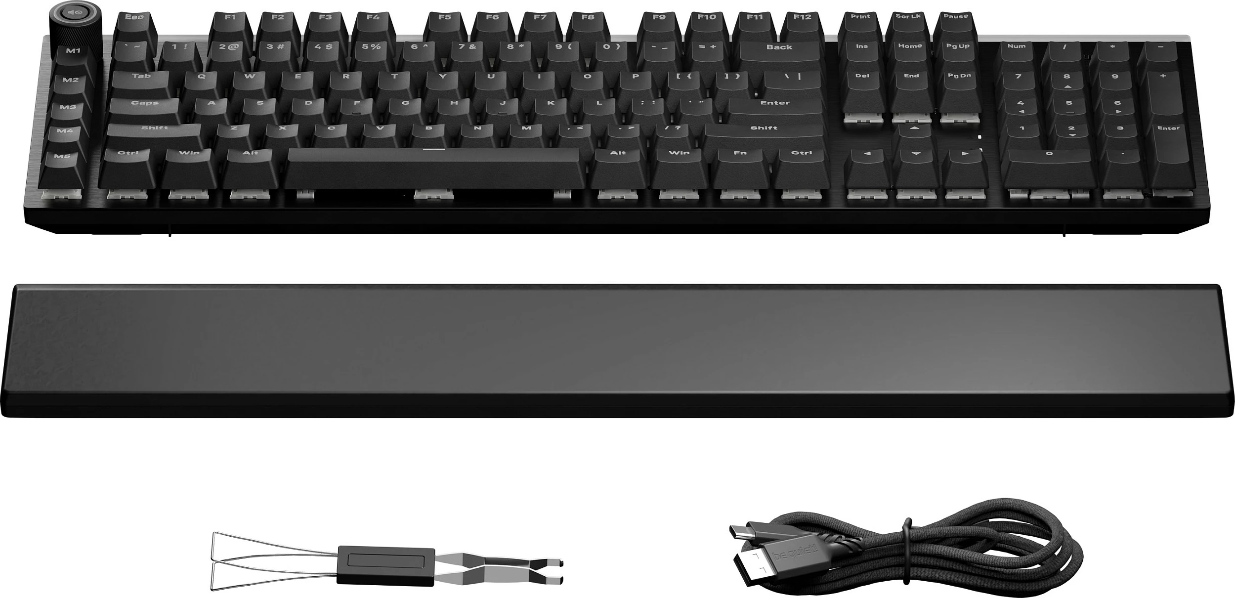 Tastierë mekanike be quiet! Light Mount Silent Tactile, Full-size 100%, AZERTY FR ISO, RGB, USB, e zezë