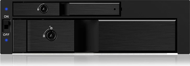 Kafaz hot-swap ICY BOX IB-173SSK, 5.25", për 1x 2.5" + 1x 3.5" HDD/SSD, SATA/SAS 6Gb/s, i zi