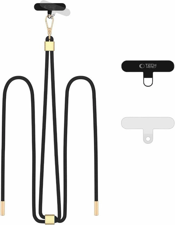 Rrip crossbody për celular Tech-Protect C2S, i zi, me 2 adaptera