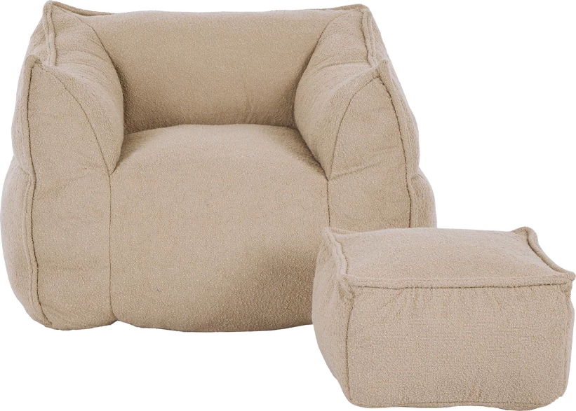 Set ulëse Sponge me këmbështetëse, bezhë, 95x102x73cm