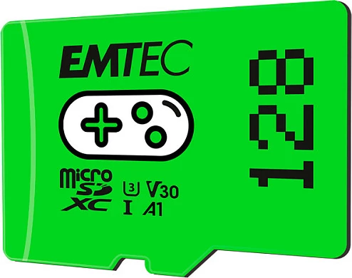 MicroSDXC EMTEC ECMSDM128GXCU3G 128GB UHS-I Class 3 V30, e gjelbër