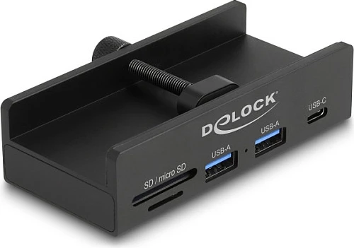 Hub USB DeLOCK 64263, USB 3.2 Gen 2, 2x USB-A + 1x USB-C, SD/microSD, 5 Gbit/s, i zi