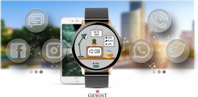 Smartwatch për femra Giewont, rozë gold