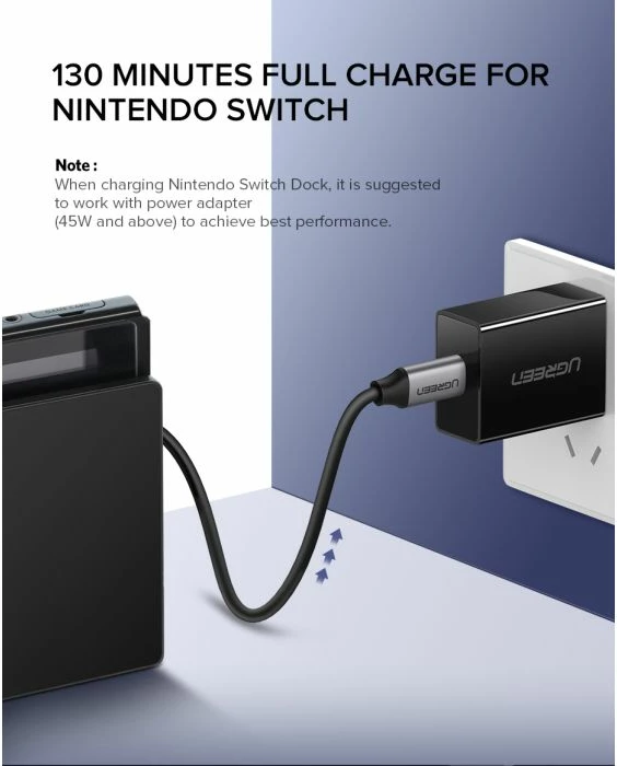 kabllo USB-C në USB-C UGREEN 50751, USB 3.1 Gen1, PD 100W, 5Gbps, 4K@60Hz, 1.5m, e zezë/gri