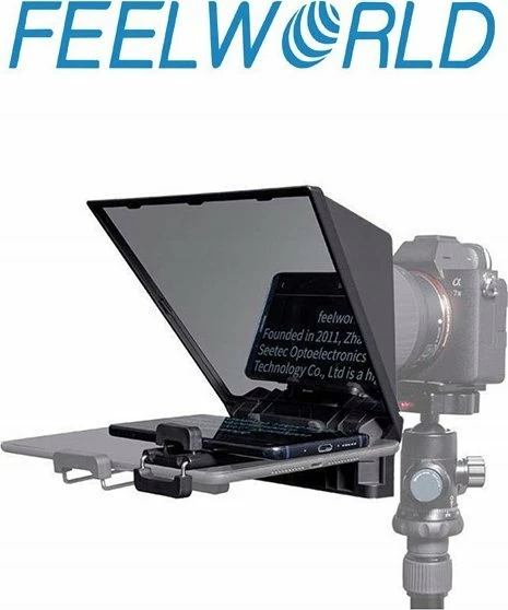 Teleprompter Feelworld TP2A 8\" me telekomandë Bluetooth, set adaptorë lente 8 copë, i zi