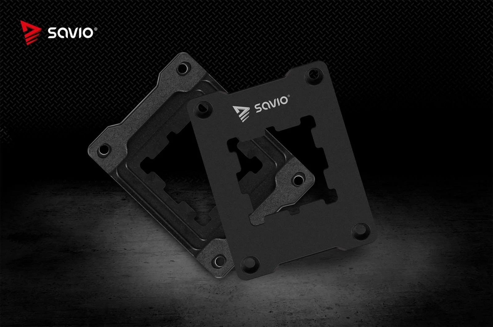 Kornizë montimi procesori AM5, Savio, AK-86 SAVGAK-86, aliazh alumini, 70×54×6 mm, peshë 48 g, set me çelës imbus + 4 vida, e zezë