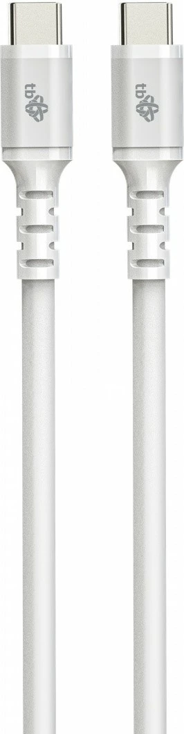 Kabllo USB C në USB C TB, 1m, silikon, e bardhë