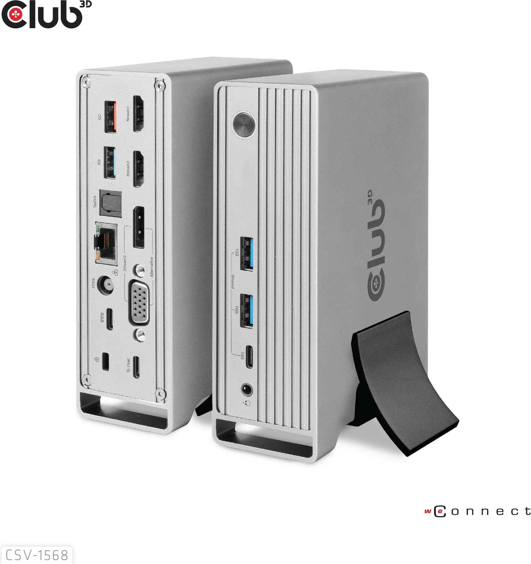 Docking station Club3D CSV-1568, 6xUSB3, DP, 2xHDMI, VGA, LAN, 120W, metal