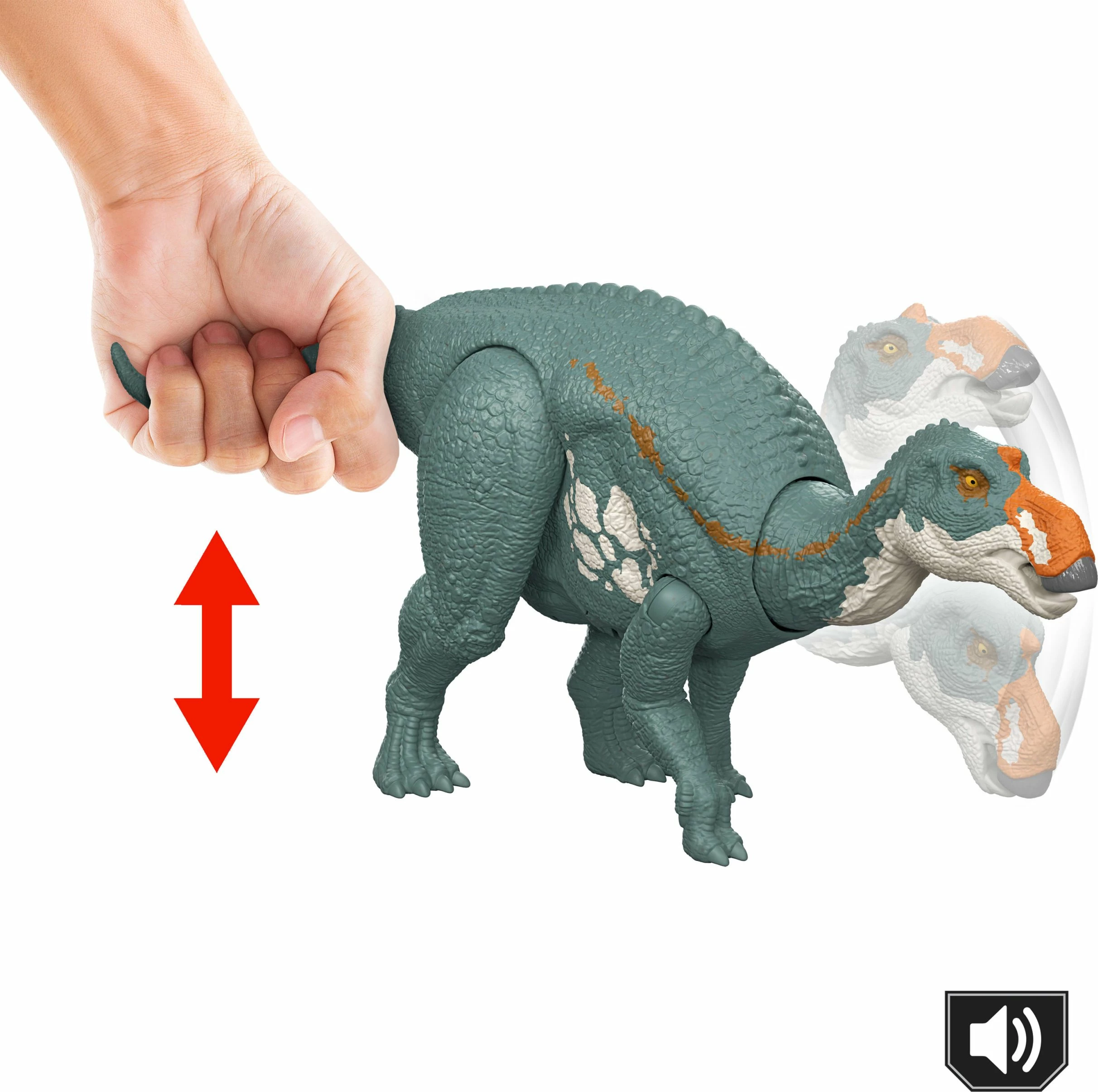 Figurë dinosauri Mattel Jurassic World Rebirth Majazaura JGC82, me zë, 31.5 cm, blu-jeshile